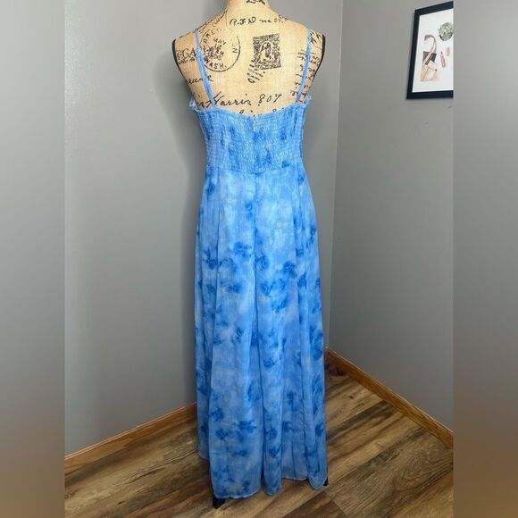 Hello Molly blue floral empire waist maxi dress size 10 Bridgerton romantic - Picture 8 of 9
